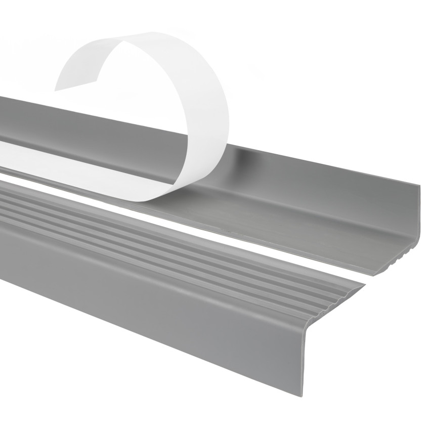 Anti-slip stair nosing, self-adhesive, 40x25mm, grey