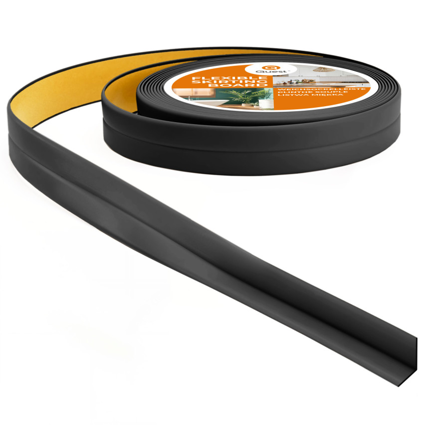Měkké lišta Samolepicí 10x10mm pro kuchyň a koupelnu Ohyb PVC Těsnicí páska Těsnicí páska na spáry černá 5m