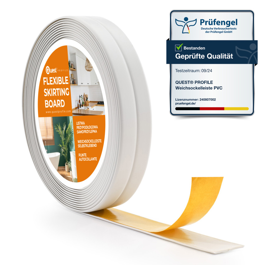 Rodapié blando autoadhesivo 10x10mm para cocina y baño Cinta de sellado de PVC curvado Cinta de sellado de juntas gris claro 5m