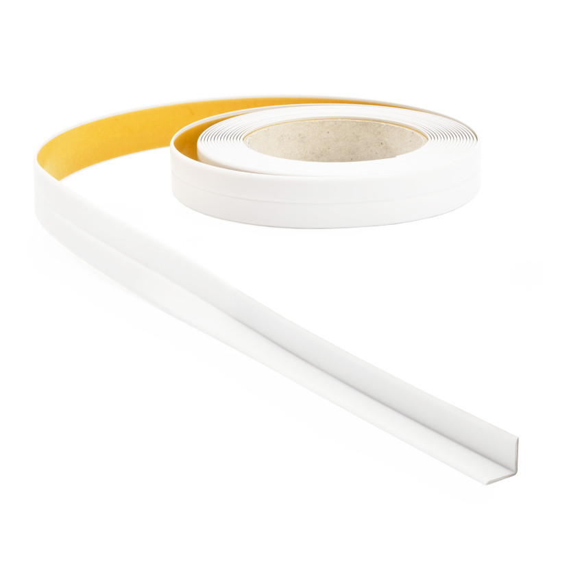 Zelfklevende zachte plint 10x10mm voor keuken en badkamer Buigbare PVC afdichtingstape Voegafdichtingsband Wit 5m