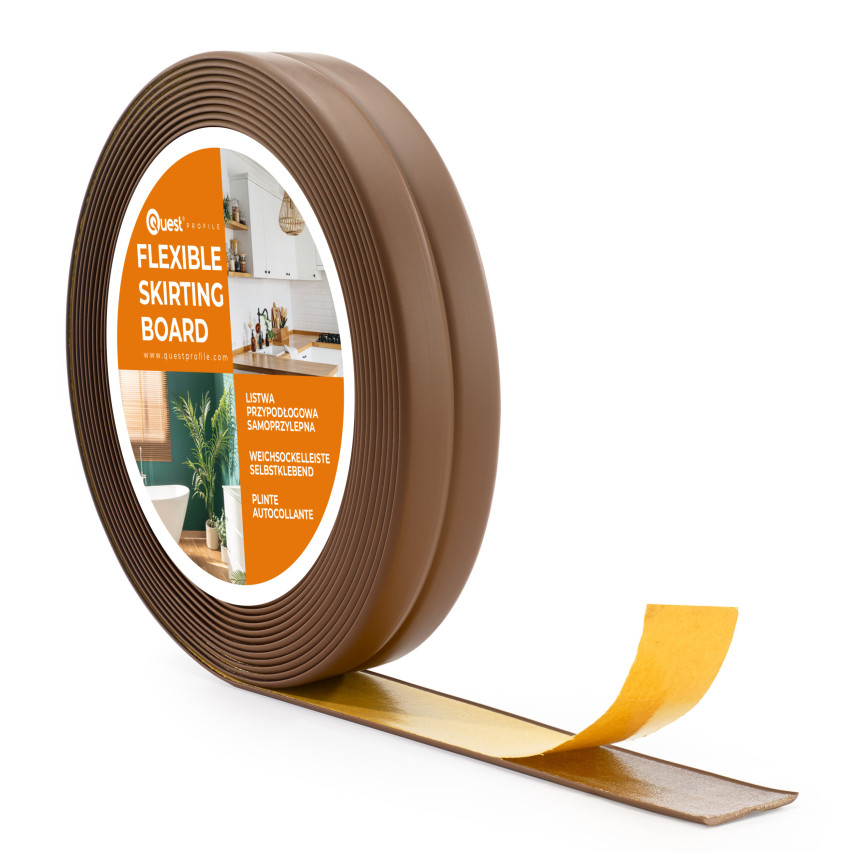 Self-adhesive PVC mounting and finishing strip 10/10 5m - brown