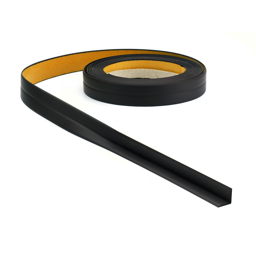Mäkká samolepiaca lišta 10x10mm pre kuchyňu a kúpeľňu Ohyb PVC tesniaca páska Tesnenie spojov Čierna 5m