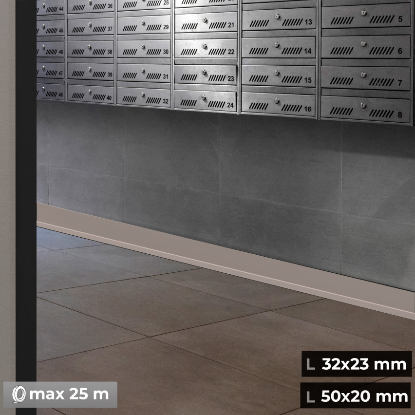 Isekleepuv pehme liist 32x23 mm, paindlik seinaviimistlusliist köögi ja vannitoa jaoks, PVC põrandaliist, tihenduslint, beež