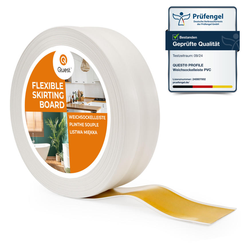 PVC 32x23mm soklová lišta samolepící, lemovka - roh, bílý 