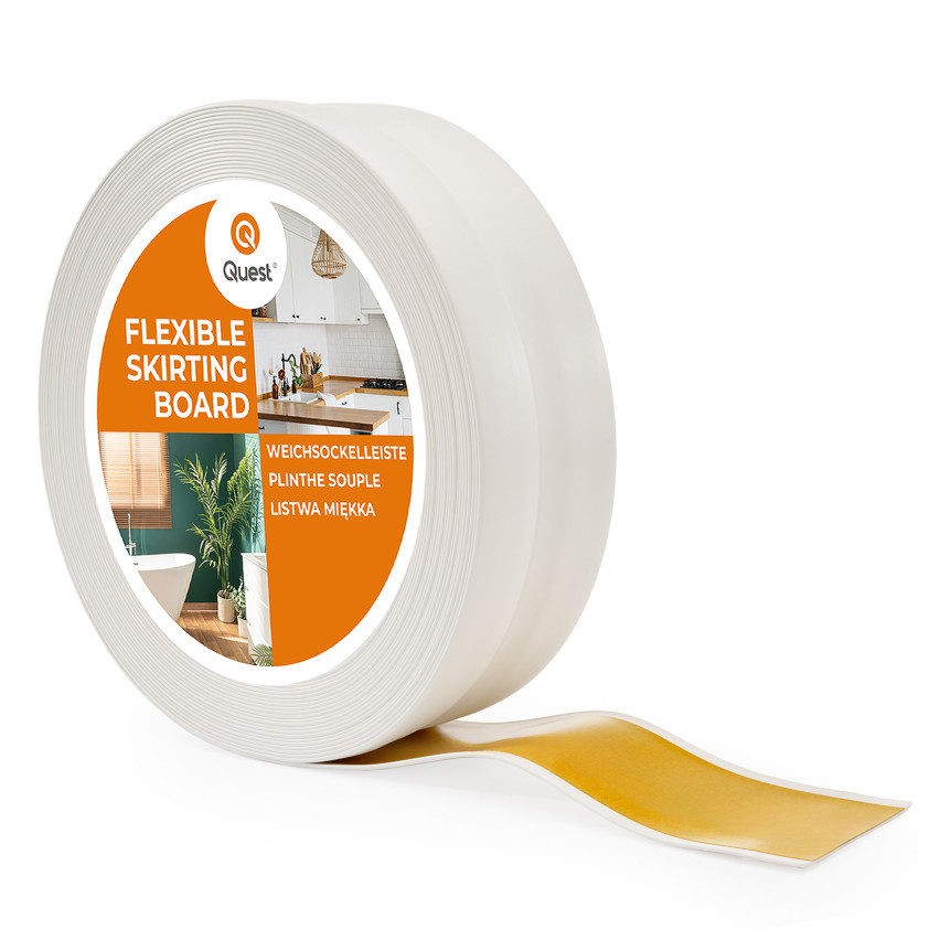 PVC 32x23mm soklová lišta samolepící, lemovka - roh, bílý 