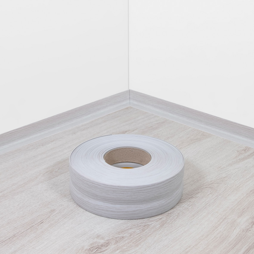 Minkštos lipnios grindjuostės 32x23 mm, lanksti sienų apdaila virtuvei ir vonios kambariui, PVC grindjuostės, sandarinimo juosta, beržas
