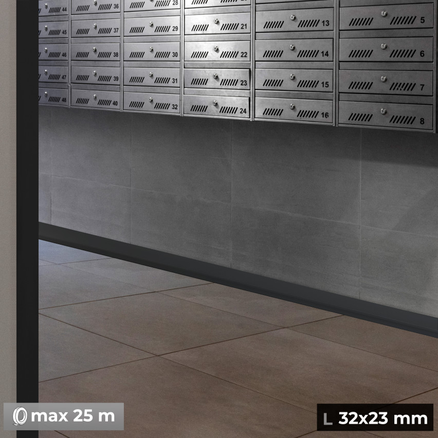 Isekleepuv pehme liist 32x23 mm, paindlik seinaviimistlusliist köögi ja vannitoa jaoks, PVC põrandaliist, tihenduslint, grafiit
