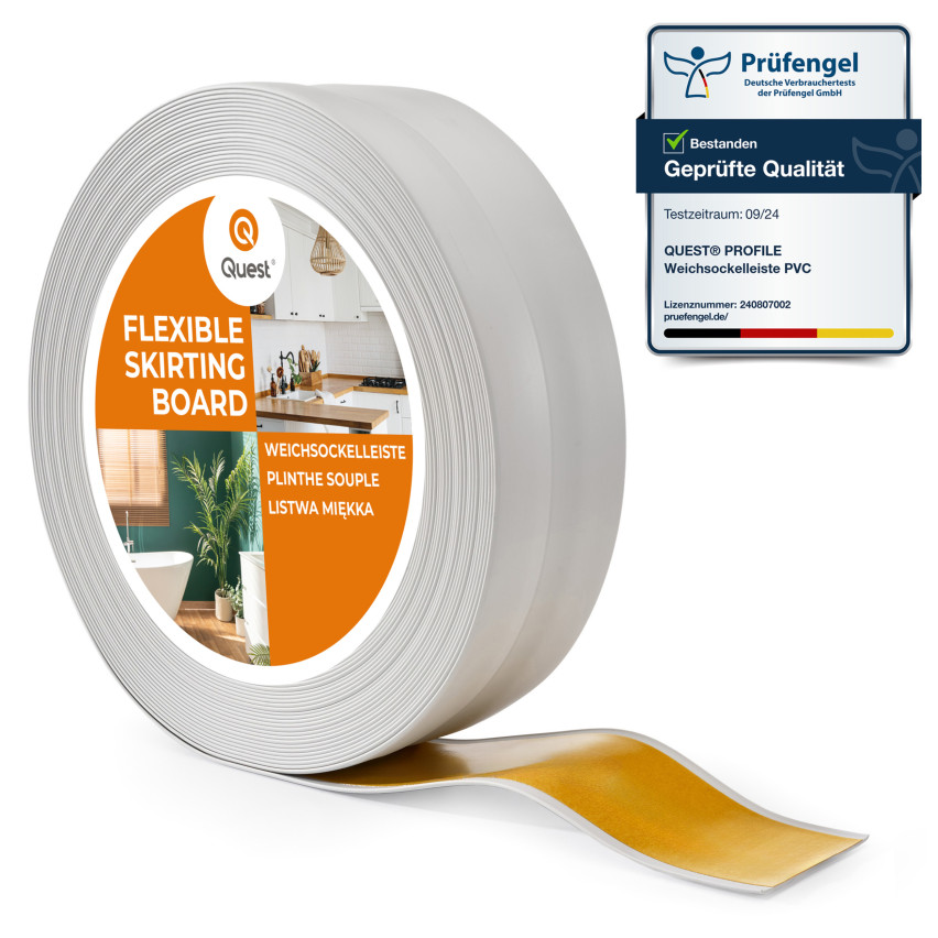 Mäkká samolepiaca lišta 32x23 mm, flexibilné obloženie stien v kuchyni a kúpeľni, PVC lišta, tesniaca páska, svetlosivá