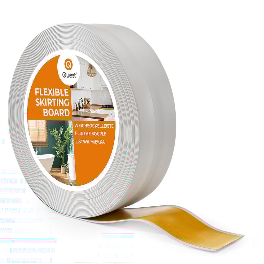 Mäkká samolepiaca lišta 32x23 mm, flexibilné obloženie stien v kuchyni a kúpeľni, PVC lišta, tesniaca páska, svetlosivá