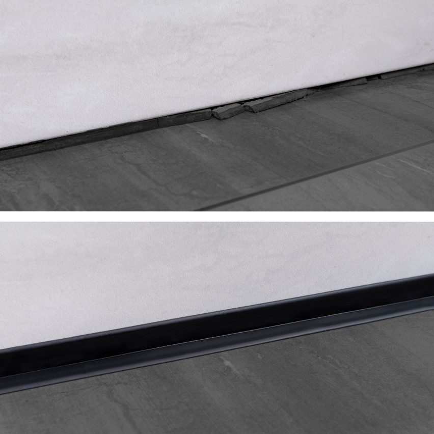 PVC 70x20mm skirting board dark grey