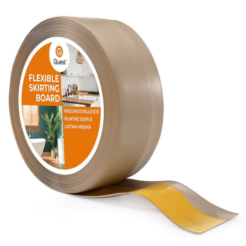 Mäkká samolepiaca lišta 50x20 mm, flexibilné obloženie stien v kuchyni a kúpeľni, PVC lišta, tesniaca páska, béžová