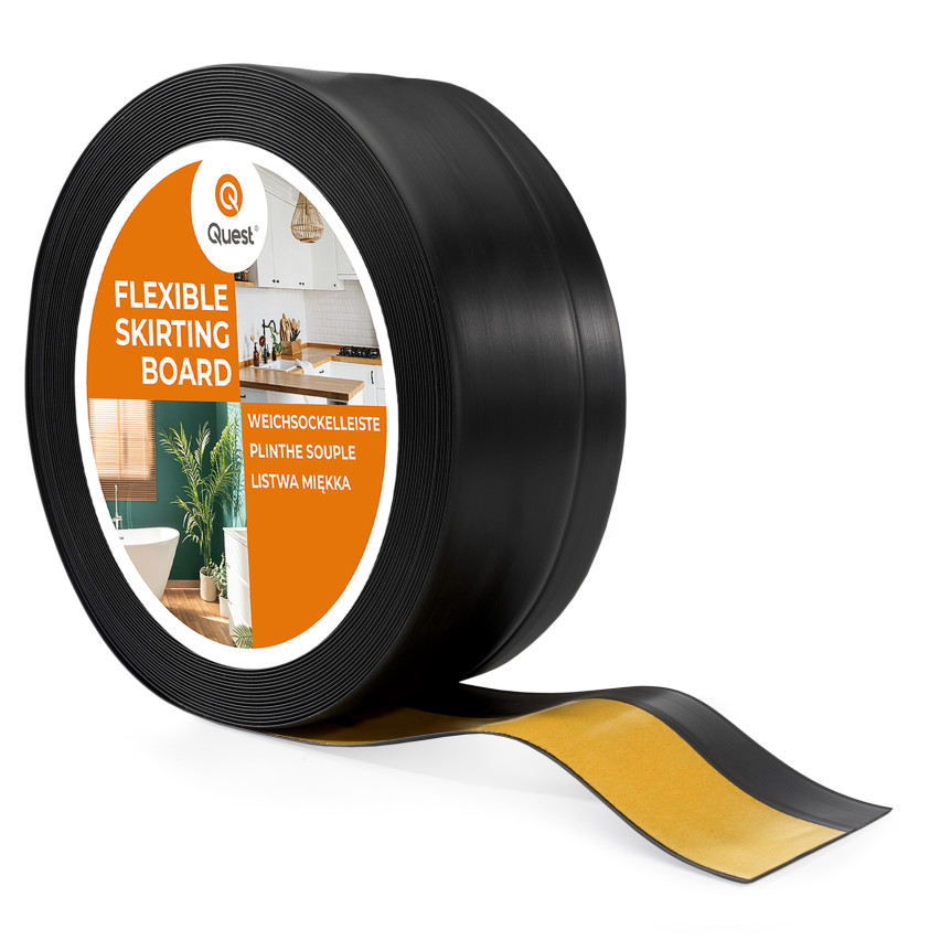 Flexible skirting board, self-adhesive, PVC 50x20mm, black