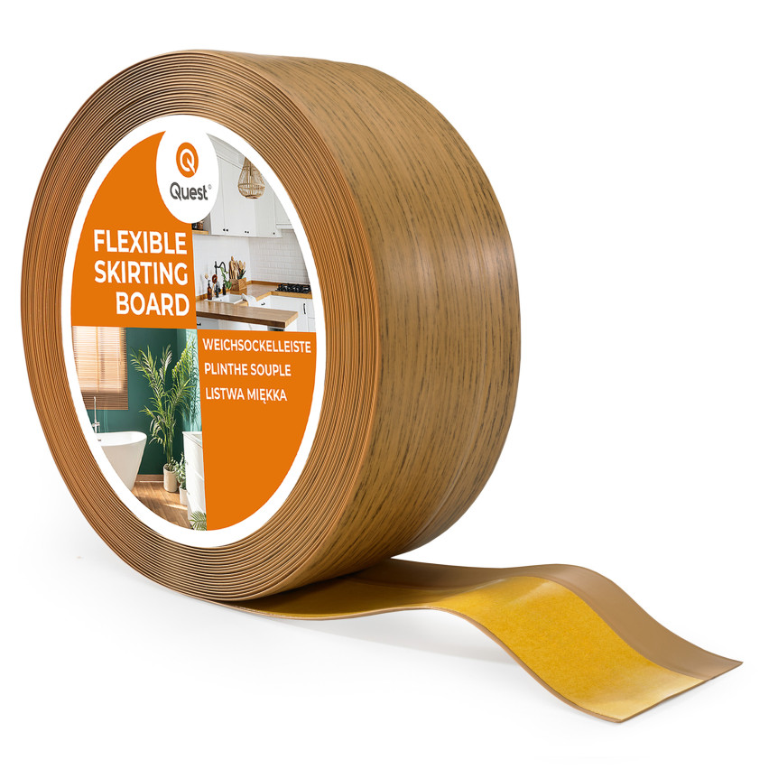 Flexible skirting board, self-adhesive, PVC 50x20mm, oak