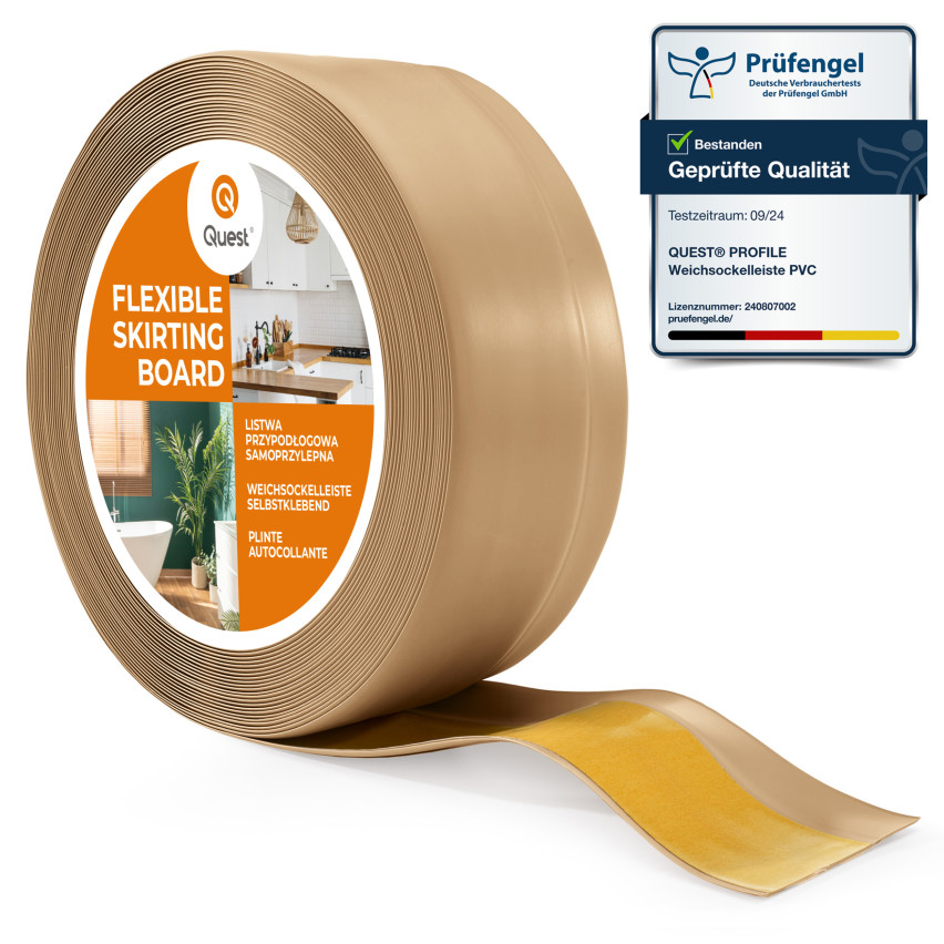 Itseliimautuva PVC jalkalista 50x20mm hiekanvärinen