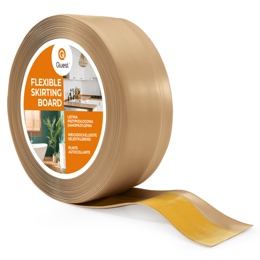 Itseliimautuva PVC jalkalista 50x20mm hiekanvärinen