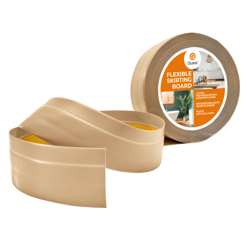 Itseliimautuva PVC jalkalista 50x20mm hiekanvärinen