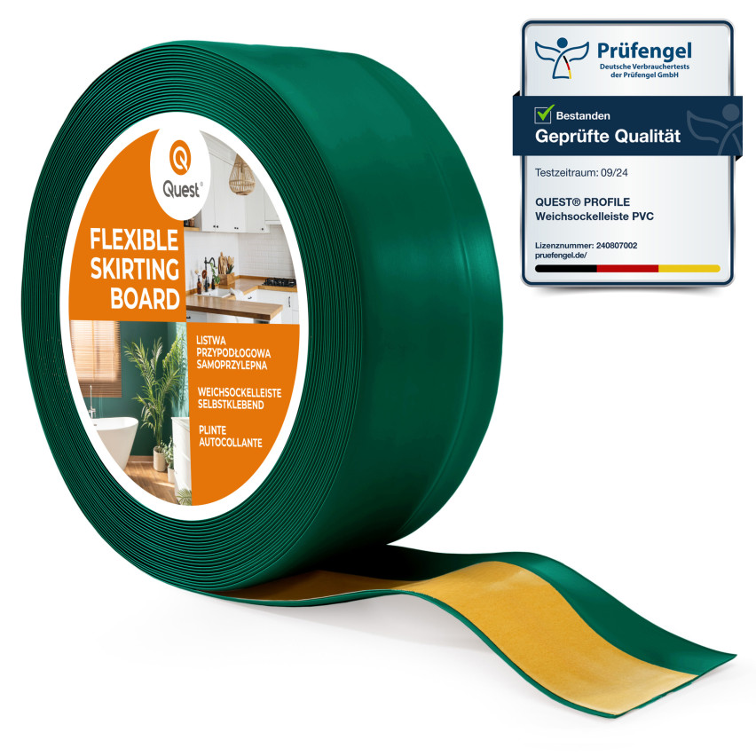 Battiscopa adesivo in PVC 50x20mm verde