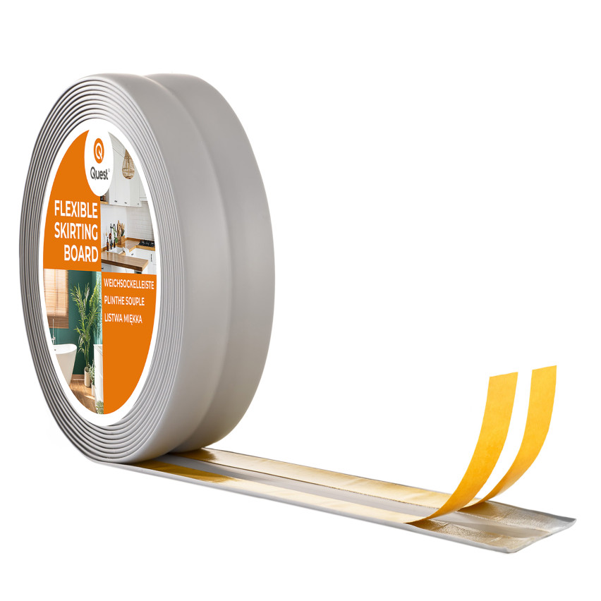 Zachte zelfklevende afwerkstrip PVC, grijs, afwerkingsstrip
