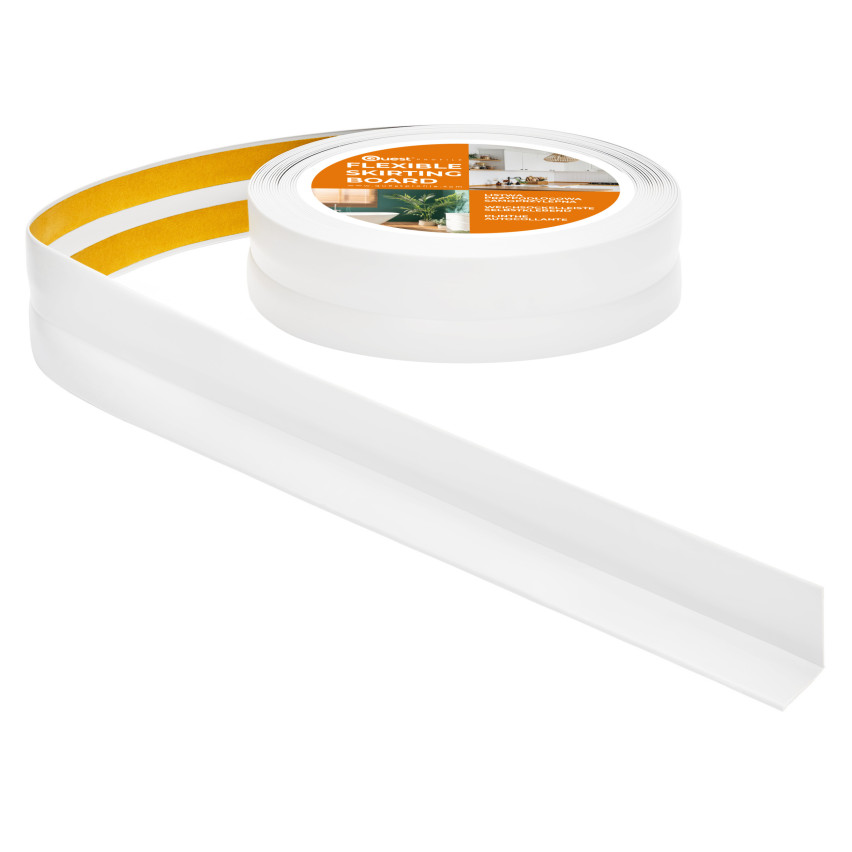 Self-adhesive PVC finishing strip, white