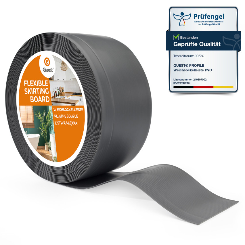 PVC 100x25mm skirting board dark grey