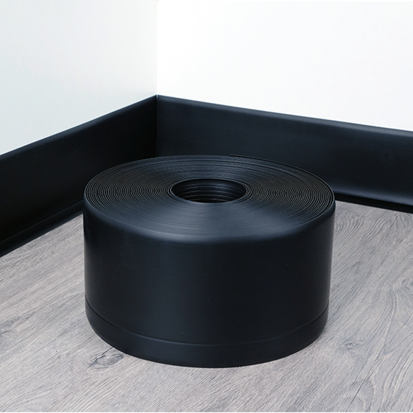 Měkké samolepicí lišty, flexibilní podlahové lišty, rohové lišty, PVC, 100x25mm, černá barva