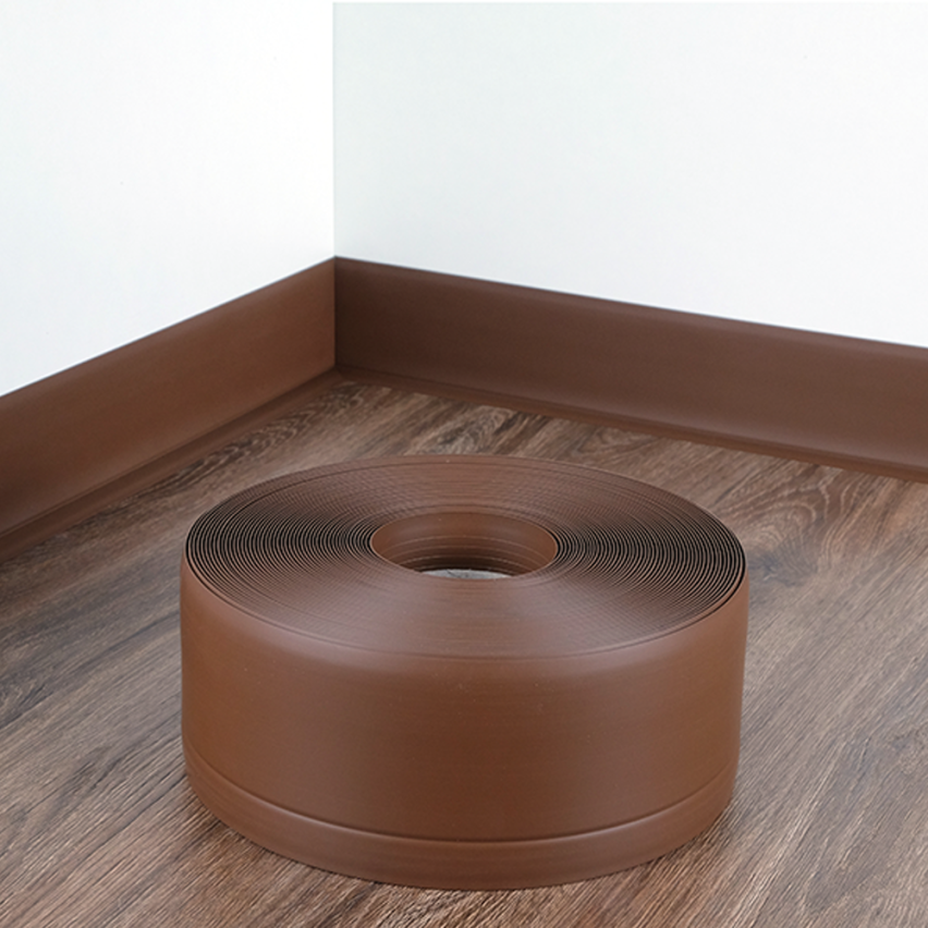 Self-adhesive PVC skirting board 70x20mm brown