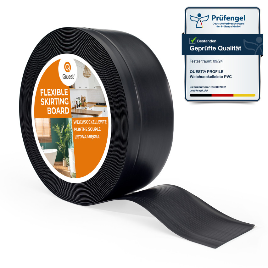 PVC 70x20mm skirting board black