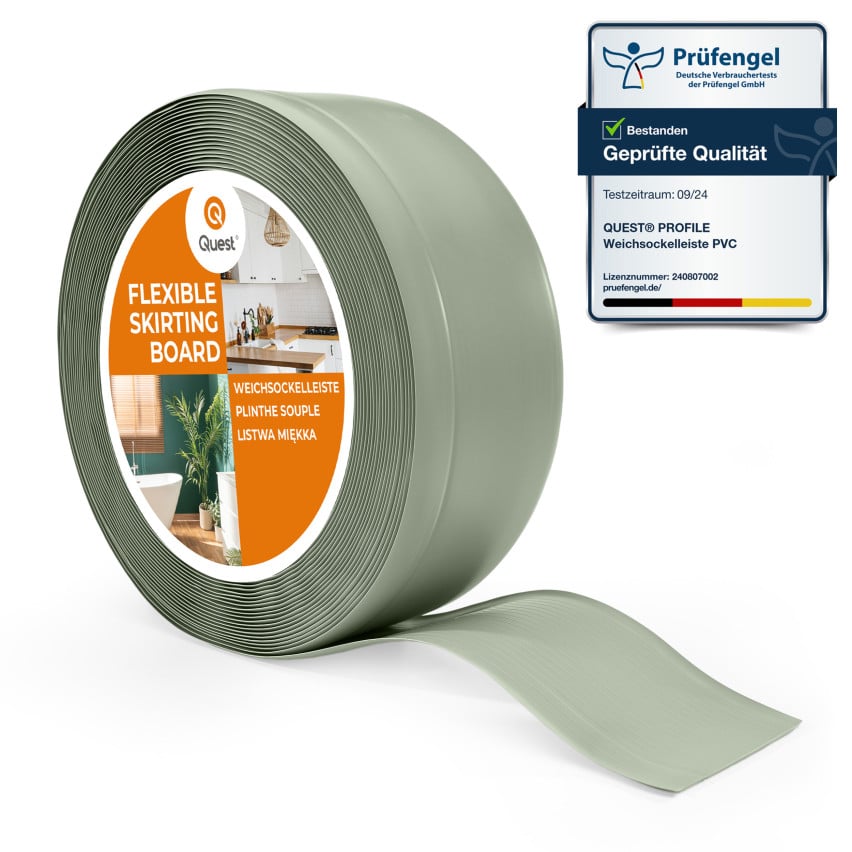 Plint van PVC, lichtgroen, zachte, flexibele plint
