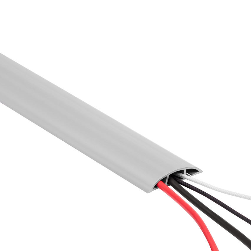 Conductos de cables autoadhesivos de PVC - 200 cm, semicirculares, blancos