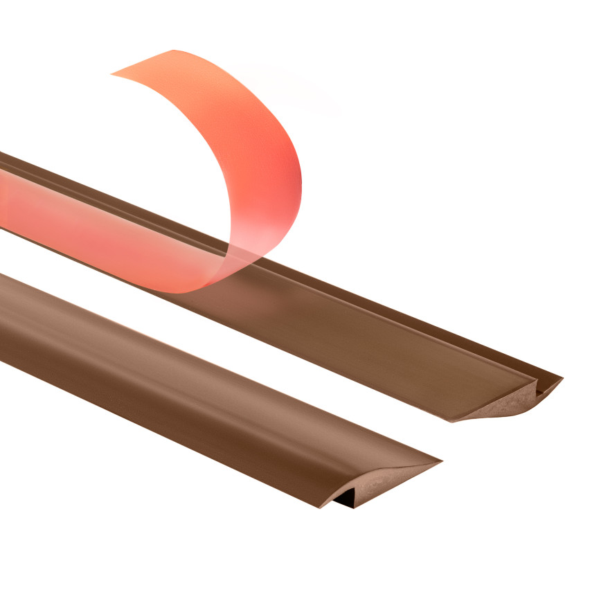 Self-adhesive flexible ramp profile for tiles and carpets - 2 m, brown