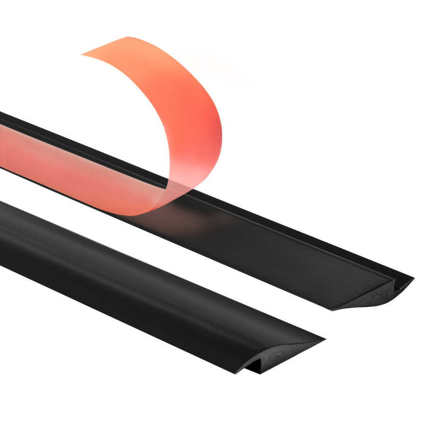 Ramp profile with adhesive tape, black, 2m