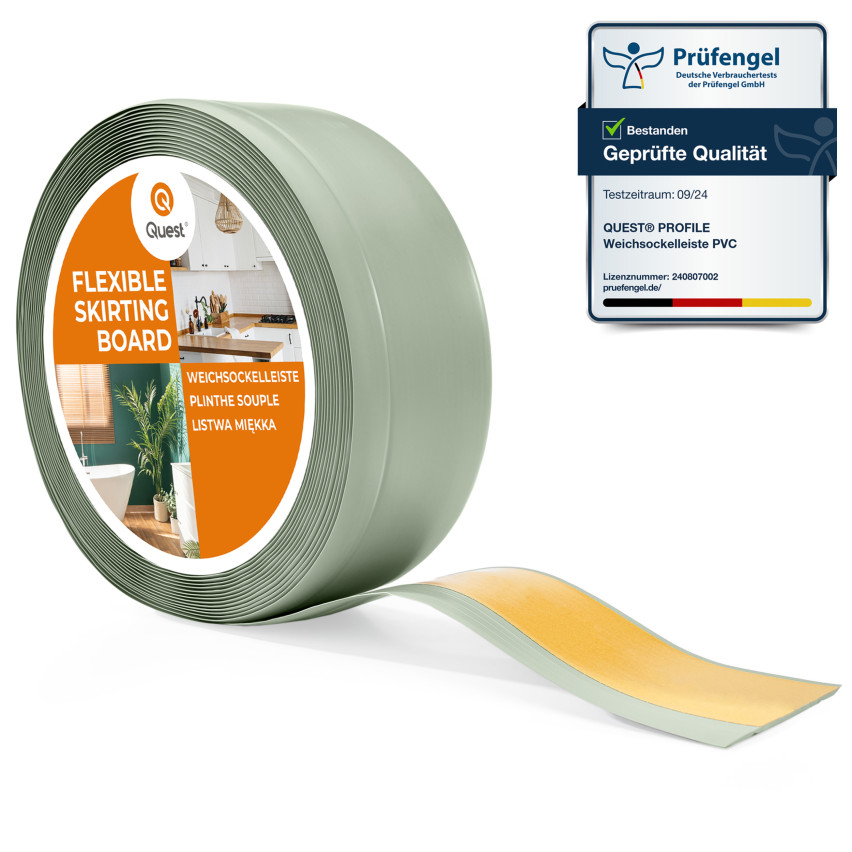Rodapé em PVC autocolante 70x20mm, verde claro