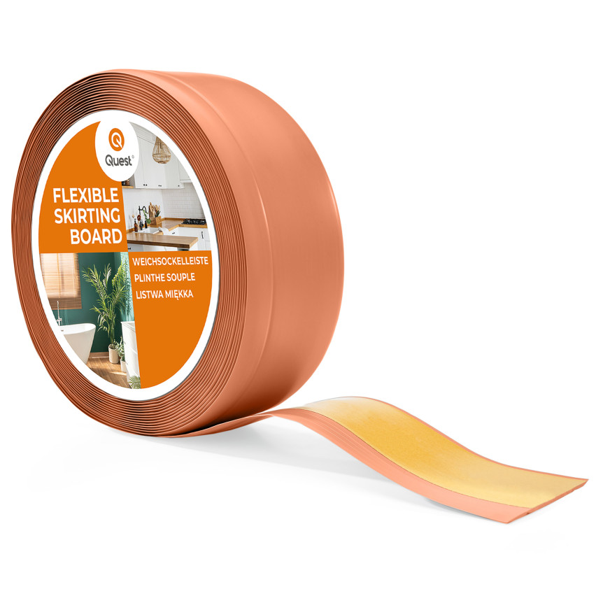 Self-Adhesive PVC Skirting Board, 70x20mm, brick color