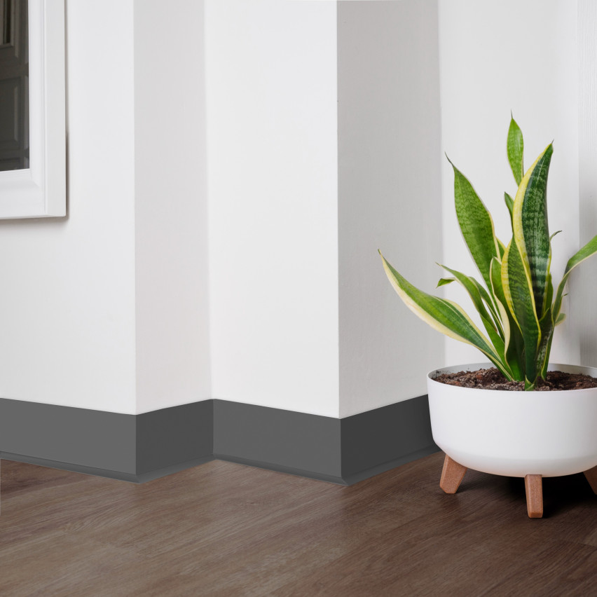 PVC 70x20mm skirting board dark grey