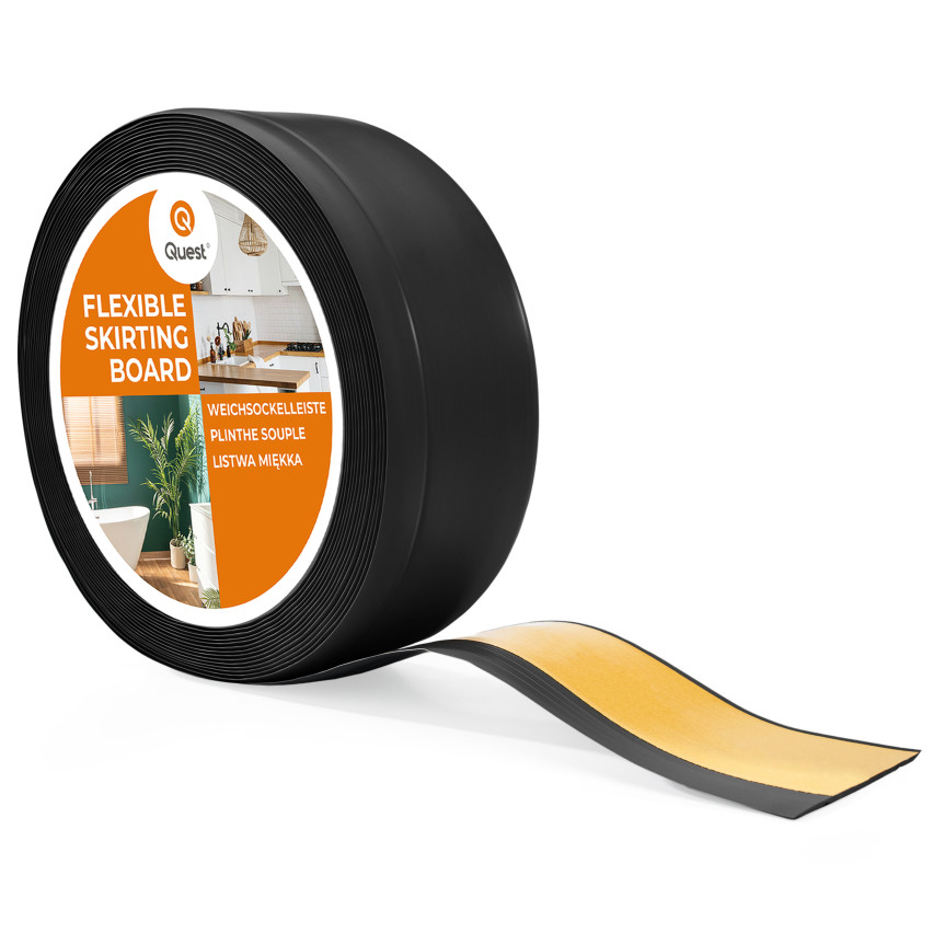 Rodapé de PVC autoadesivo 70x20mm preto