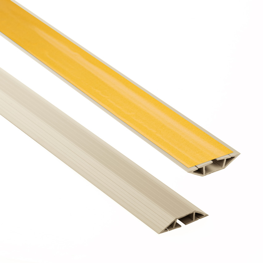 Canalina portacavi autoadesiva in PVC - 200 cm, trapezoidale, beige