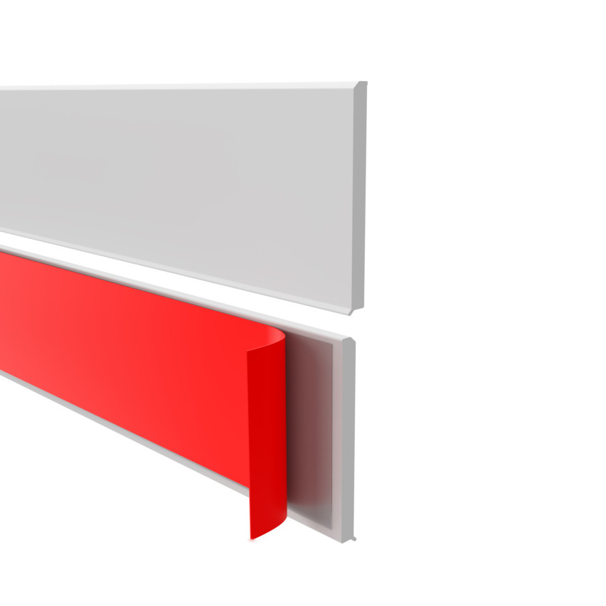 Rodapié de PVC autoadhesivo, liso, 100mm, 10m, blanco