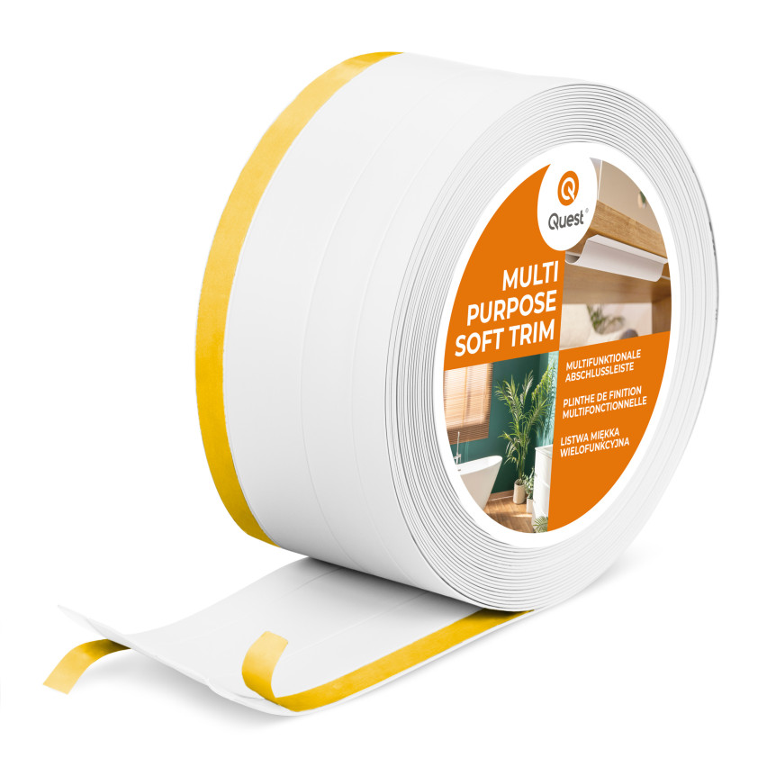 Profilo Multifunzionale in PVC 4in1 – Pannello di Finitura Autoadesivo, 120 mm, Bianco