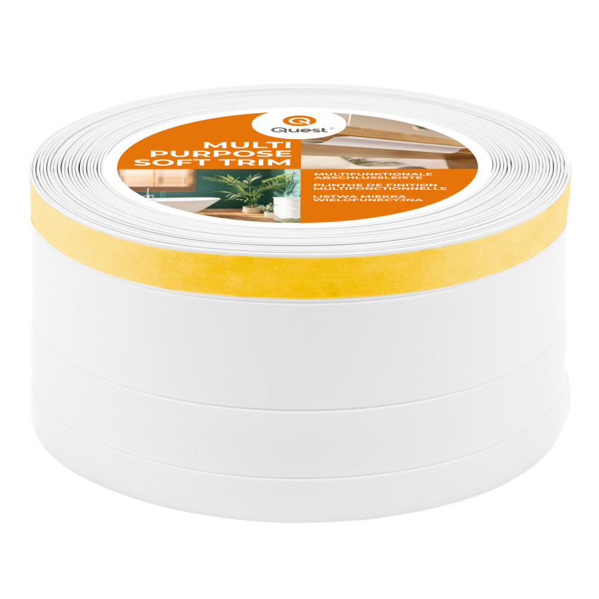 Profilo Multifunzionale in PVC 4in1 – Pannello di Finitura Autoadesivo, 120 mm, Bianco
