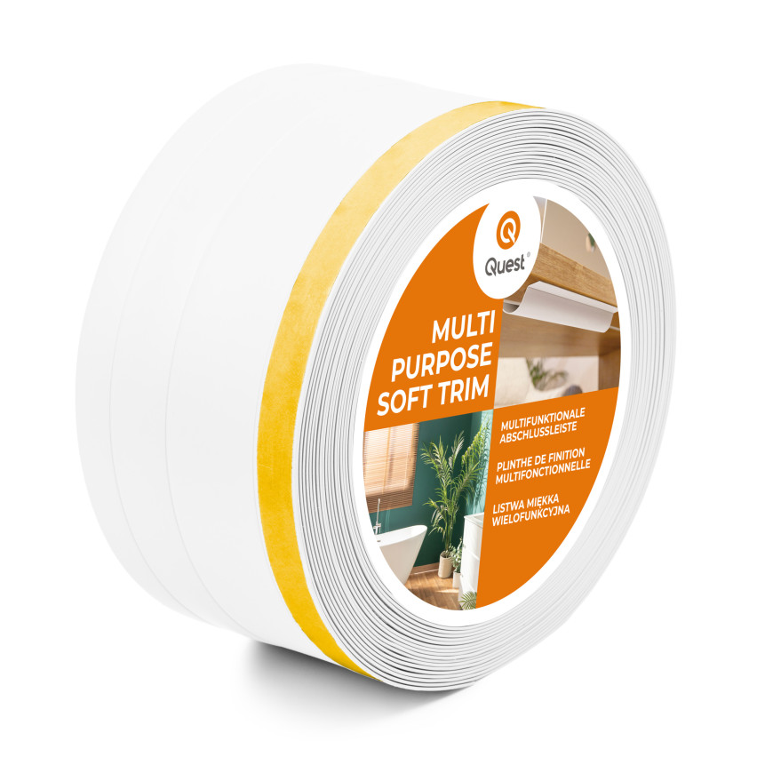 Profilo Multifunzionale in PVC 4in1 – Pannello di Finitura Autoadesivo, 120 mm, Bianco
