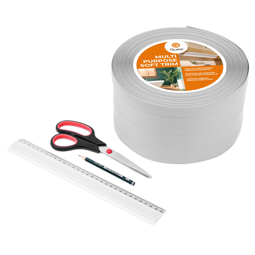 Profilo Multifunzionale in PVC 4in1 – Pannello di Finitura Autoadesivo, Grigio