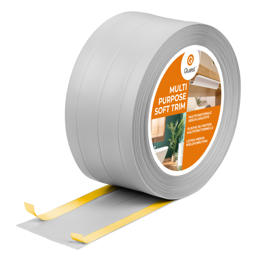 Profilo Multifunzionale in PVC 4in1 – Pannello di Finitura Autoadesivo, Grigio