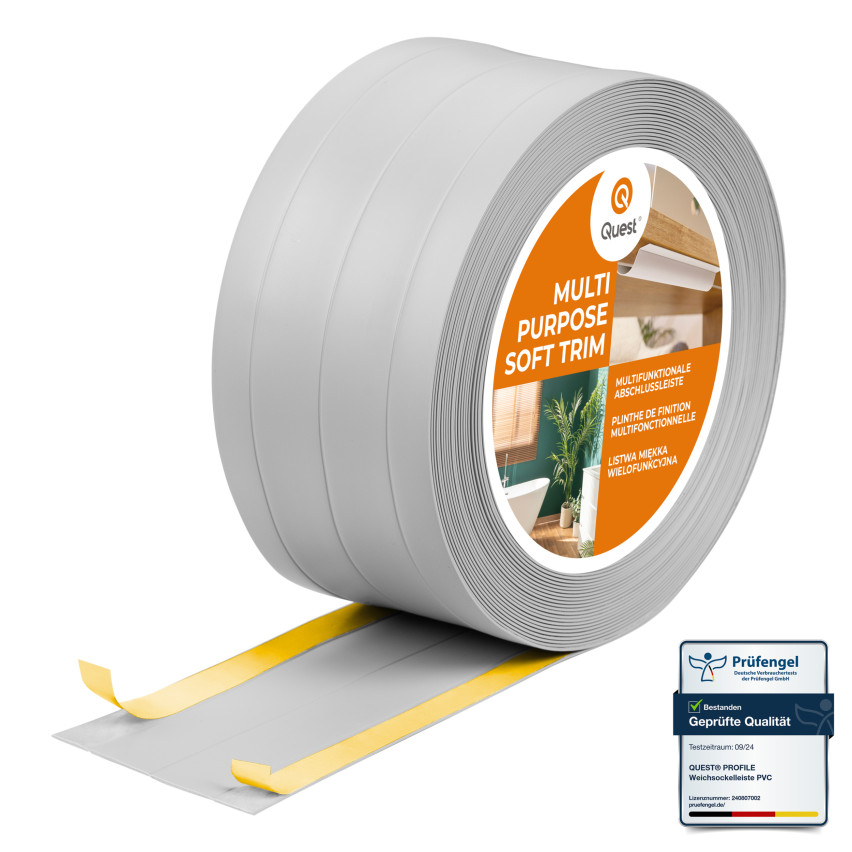 Profilo Multifunzionale in PVC 4in1 – Pannello di Finitura Autoadesivo, Grigio