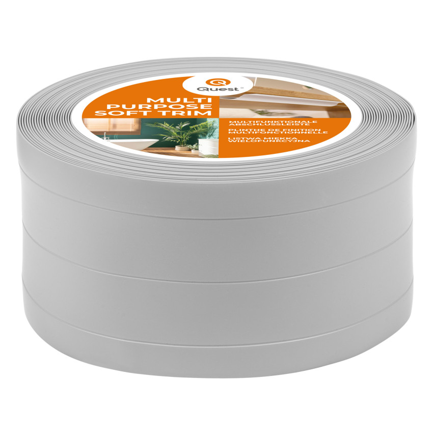 Profilo Multifunzionale in PVC 4in1 – Pannello di Finitura Autoadesivo, Grigio