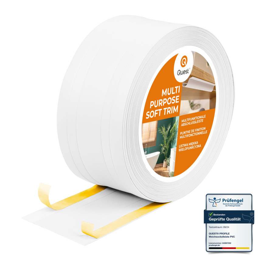 PVC Daudzfunkcionāla Līste 2in1 – Pašlīmējošs Apdares Panelis, 110Mm, Balts
