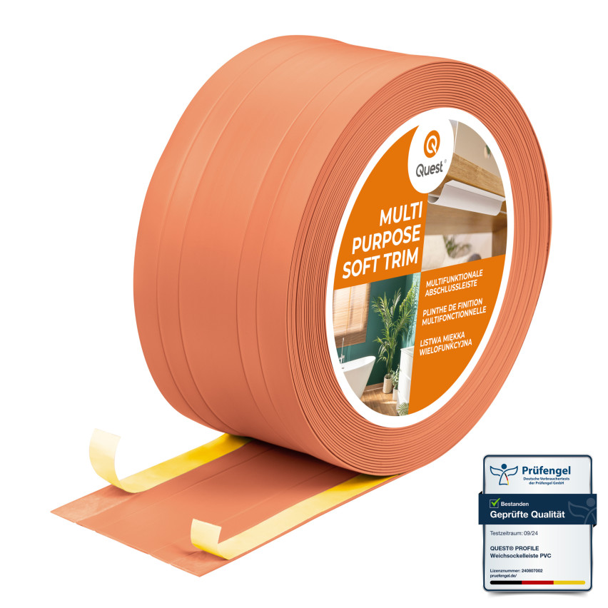 Listello Multifunzionale in PVC 2in1 – Pannello di Finitura Autoadesivo, 110Mm, Rosso Mattone
