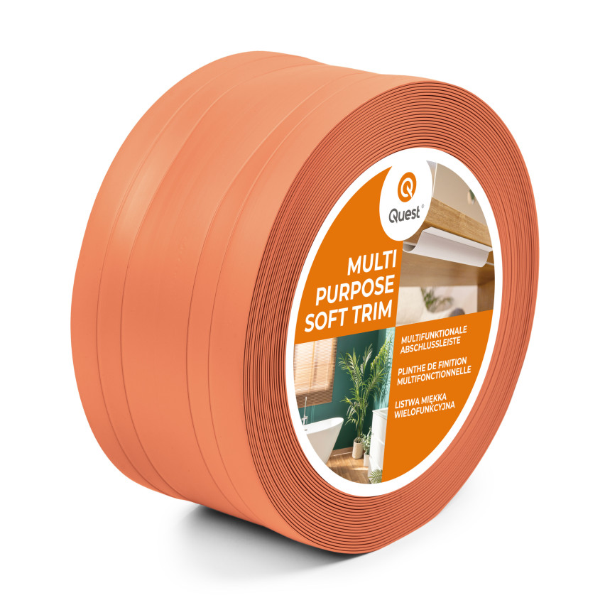 Listello Multifunzionale in PVC 2in1 – Pannello di Finitura Autoadesivo, 110Mm, Rosso Mattone
