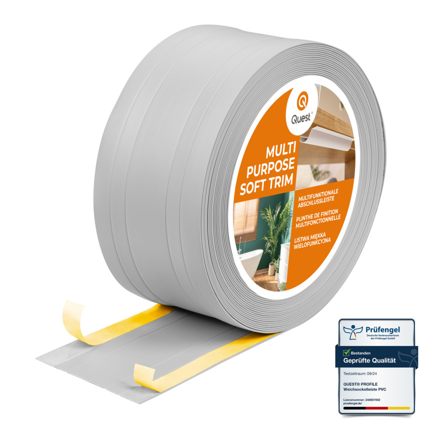 PVC Multifunctional Trim 2in1 – Self-Adhesive Finishing Panel, 110Mm, Grey