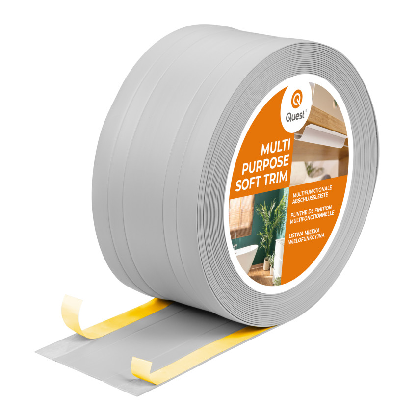 PVC Multifunctional Trim 2in1 – Self-Adhesive Finishing Panel, 110Mm, Grey