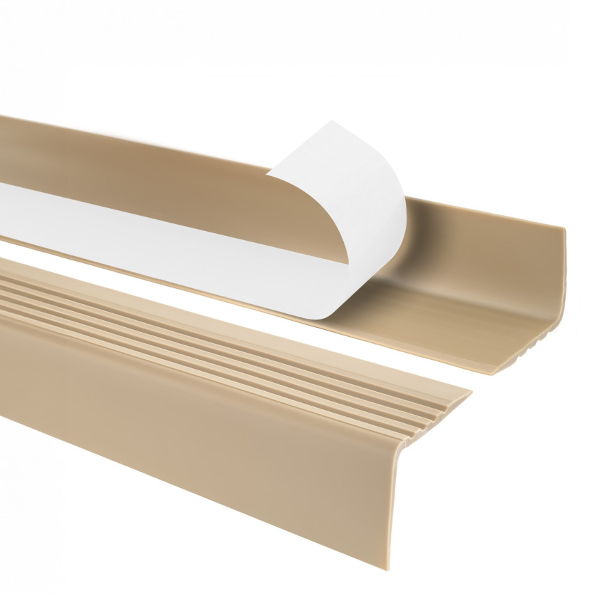 Non-slip stair nosing, self-adhesive, 50x42mm, beige 